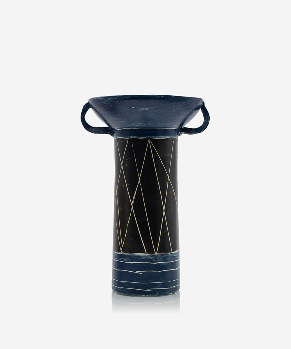 A Magic Cabinet - Blue Standing Vase with Handles Fleria