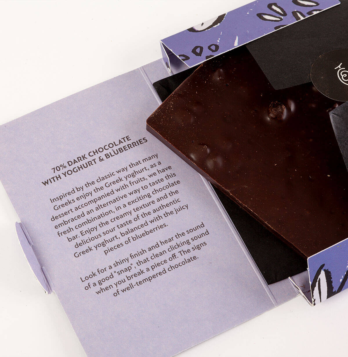 A Magic Cabinet-Yogurt and Blueberries Dark Chocolate Bar 50gr