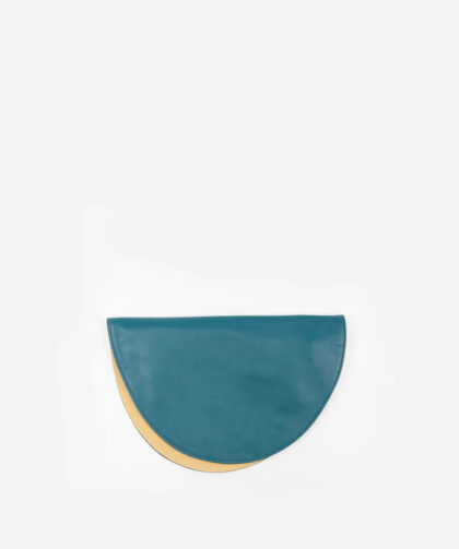 A Magic Cabinet-Leather Clutch Bag-Eclipse-Green-Yellow HAK Studios