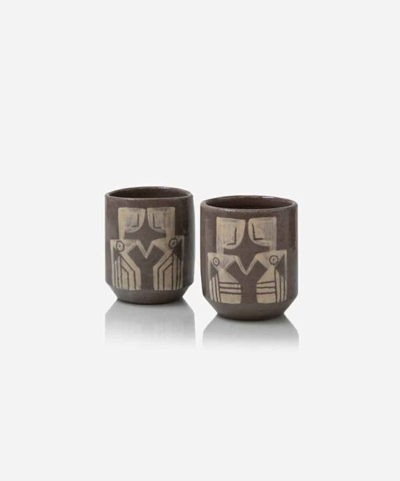 A Magic Cabinet-Set of 2 Grey Espresso Cups Logo Lady Studio