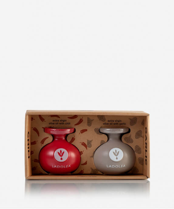 A Magic Cabinet - Extra Virgin Olive Oil Chili and Extra Virgin Olive Oil Garlic